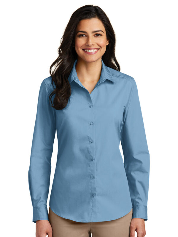 Port Authority Ladies Long Sleeve Carefree Poplin Shirt - Image 11